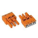 Socket 3-pole Cod. R orange