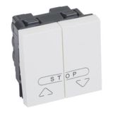 Double push-button Arteor for electric roller blinds control - 2 modules - white