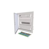 Hollow wall compact distribution board, 1-rows, super-slim sheet steel door