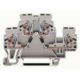 Component terminal block double-deck with 2 diodes 1N4007 gray