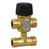 VZ419E Zone Valve, 3-Way with Bypass, PN16, DN15, G1/2 External Thread, Kvs 1.0 m³/h, M30 Actuator Connection, 5.5 mm Stroke, Stem Up Closed