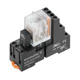 Relay module, 24 V AC, red LED, 2 CO contact (AgNi flash gold-plated) 