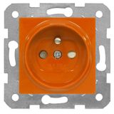 Pin socket outlet with safety shutter, orange, cage clamps