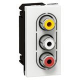 Triple RCA socket Mosaic female 1 module white