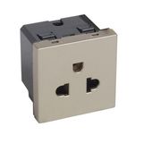 Euro-US type 2P+E with shutters socket outlet Arteor 15 A 127 V/16 A 250 V - 2 modules - champagne