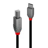 0.5m USB 2.0 Type C to B Cable, Anthra Line USB Type C Male to B Male