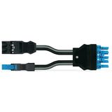 pre-assembled Y-cable Cca 2 x plug/socket black/blue