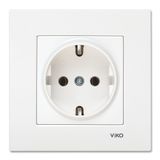 Karre White Earthed Socket