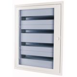 Complete flush-mounted flat distribution board with window, white, 24 SU per row, 3 rows, type C