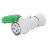 STRAIGHT CONNECTOR HP - IP44/IP54 - 2P+E 32A >50V 100-300HZ - GREEN - 10H - SCREW WIRING