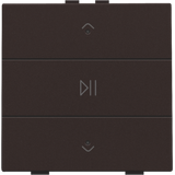 Single audio control with LEDs for Niko Home Control, dark brown coate