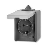 5518-3929 S Socket outlet with earthing contacts, with hinged lid