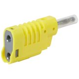 Banana plug Ø4mm 16A 33V~ or 70V= with insulating tip and retractable sheath - yellow