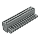 1-conductor female connector, angled CAGE CLAMP® 2.5 mm² gray