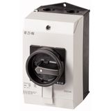 Main switch, P1, 32 A, surface mounting, 3 pole, STOP function, With black rotary handle and locking ring, UL/CSA