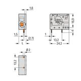 PCB terminal block 6 mm² Pin spacing 7.5 mm red