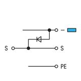 3-conductor actuator supply terminal block with ground contact with co