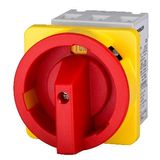 Emergency-Stop Main Switch 3-pole 4 hole mounting 25A 10kW