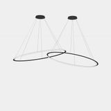 Pendant Circular Outward 2 Rings ø2000 Horitzontal LED 516 LED warm-white 2400K ON-OFF Black 16174lm