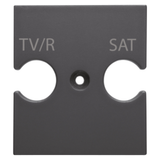 UNIVERSAL SUPPORT - COMBINED SOCKET OUTLET TV/R-SAT - SATIN BLACK - CHORUSMART