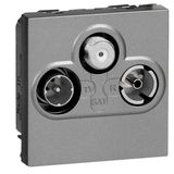 Arteor Television, Radio and Satellite Star Socket 2 Module Magnesium