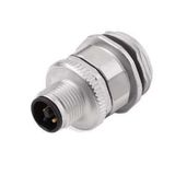 Sensor-actuator adaptor, Number of poles: 4, Coding: T, M12, 60 V