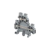 SCREW CLAMP TERMINAL BLOCK, FEED-THROUGH, DOUBLE DECK, BEIGE, 12AWG, 2.5MM²