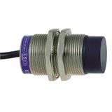 Induct. sensor, M30, Sn: 15mm, kabel 2m