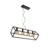 Lucide FABIAN - Pendant light - 4xE27 - Black