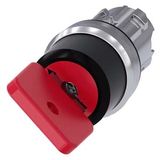 3SU1050-4FF21-0AA0-Z Y15 Key-operated switch O.M.R, 22 mm, round, metal, shiny, lock number 73037, red, with 2 keys, 2 switch positions O-I, latching, actuating angle 90°,