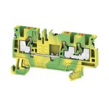 PE terminal, PUSH IN, 2.5 mm², Green/yellow