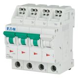 Miniature circuit breaker (MCB) with plug-in terminal, 6 A, 3p+N, characteristic: D