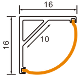 Aluminium Profile with PC Cover 2m L-Type THORGEON