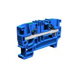 Push-in terminal block 6mm2, 1-level, blue color