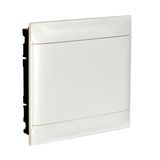 2X18 module recessed box - White door - Earth terminal block - Masonry wall