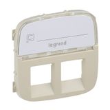 Cover plate Valena Allure - double RJ 45/RJ 11 socket - with label holder -ivory