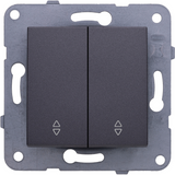 Karre Plus-Arkedia Dark Grey Two Gang Switch-Two Way Switch