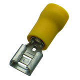 Flat connector sleeve (female) 4.0-6.0/6.3x0.8 yellow insulated PVC