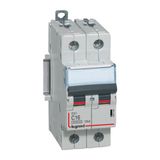 DX³6000 10kA high inlet and low outlet 2P screw circuit breaker 230V~ to 400V~ - 16A - curve C - 2 modules