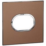 Arteor™ - American and South African standard plate round version 3 modules for 4''x4'' box - Brushed Metal - Pink Champagne