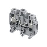 M6/8,STP3, SCREW CLAMP TERMINAL BLOCK, GREY, 8MM SPACING, FEED THROUGH, 8 AWG