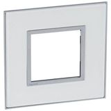 Arteor™ - Plate - French/German std - square - 2 modules - Mirror White