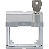 Intermediate ring with hinged lid and lettering field, lockable, aluminum, AQUADESIGN