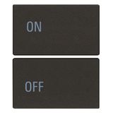 2 half buttons 2M ON/OFF symbols black