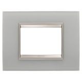 LUX PLATE - IN GLASS - 3 MODULES - NATURAL REFLECTION - INNER FRAME MATT LIGHT BRONZE - CHORUSMART