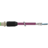 M12 male 0° B-cod. with cable shielded PUR 3x2x0.25 shielded vt 5m