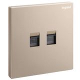 Galion - 1 gang double RJ 45 category 5E UTP socket outlet - rose gold