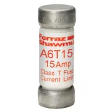 Fuse A6T - Class T - Fast-Acting 600VAC 300VDC 15A Ferrule