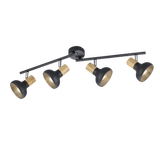 Latika spotlight 4-pc E14 matt black/wood