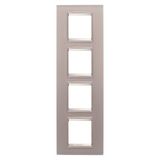 LUX INTERNATIONAL PLATE - IN GLASS - 2+2+2+2 MODULES VERTICAL - PERLY GRAY - INNER FRAME MATT LIGHT BRONZE - CHORUSMART